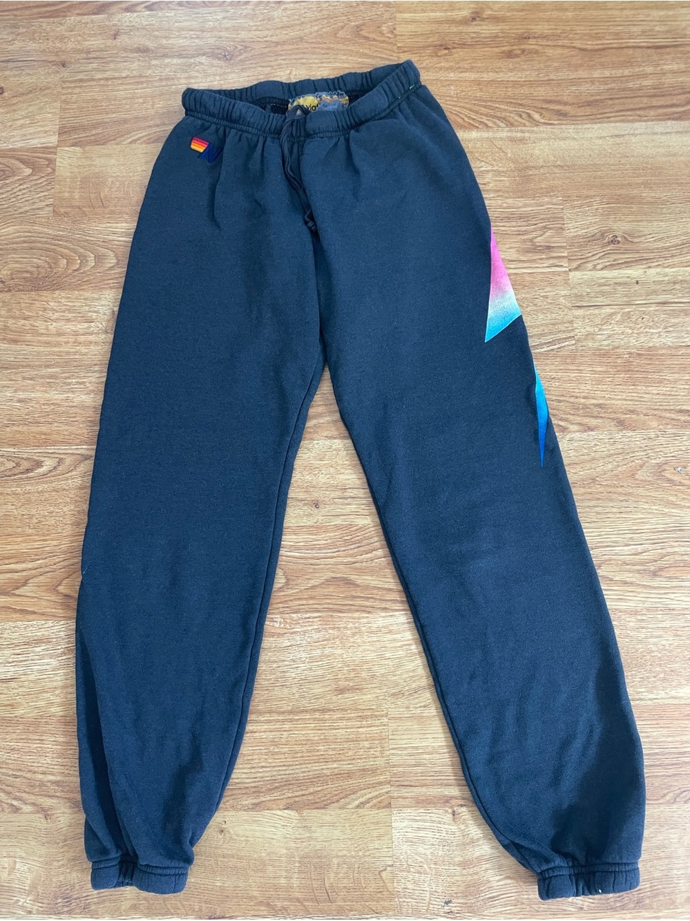 Aviator Nation womens Sweatpants with Neon Gradient Bolt Accent sz Small